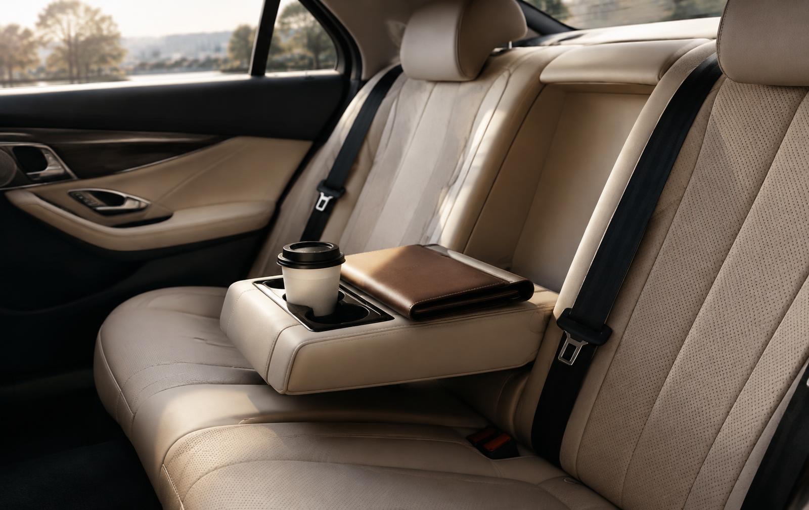 Rear cabin of a luxury car